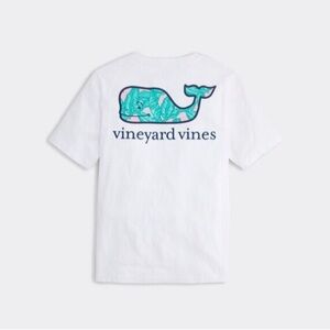 EUC Vineyard Vines Kids Boy Triopical Banana Leaf Short Sleeve Pocket Tee